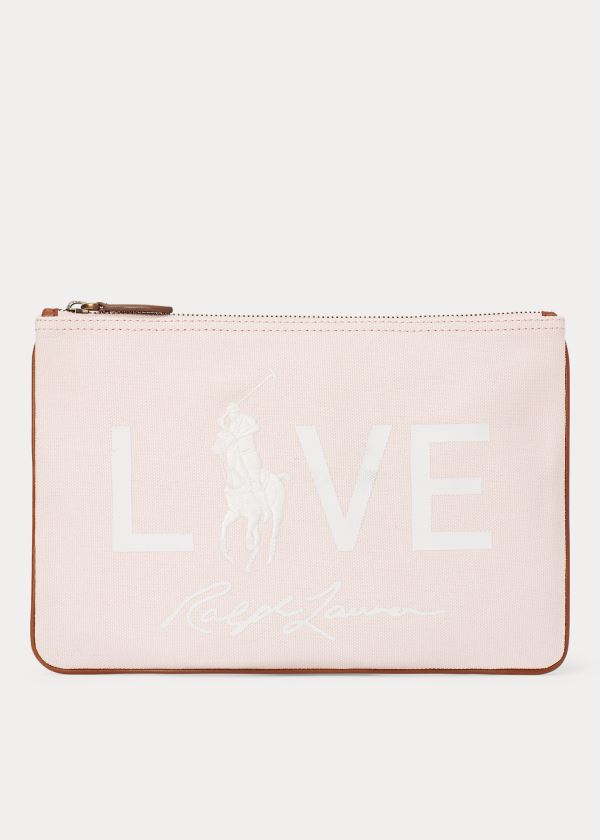 Poncho Ralph Lauren Mujer Rosas Claro - Pink Pony Love Canvas - UALMK3517